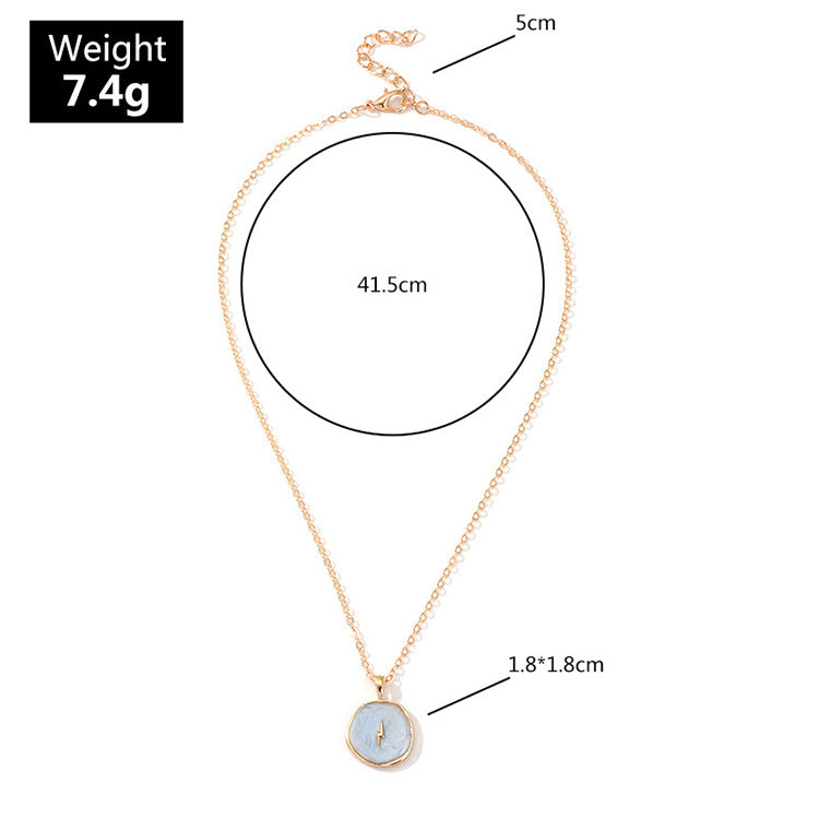 Wholesale  alloy Dream star love moon pendant personality drop oil fashion clavicle chain