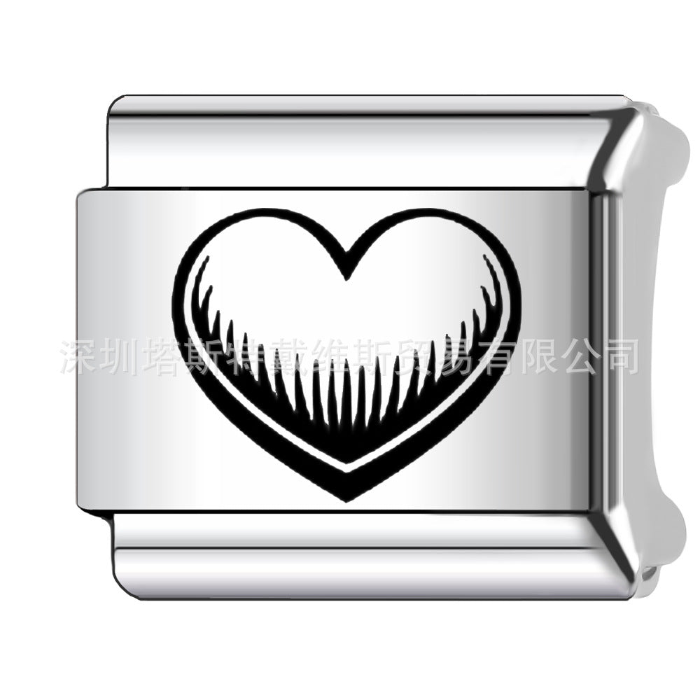 Wholesale 9mm Italian Charm Starter Bracelets DIY square Single Section Creative Stainless Steel Composable Bracelet