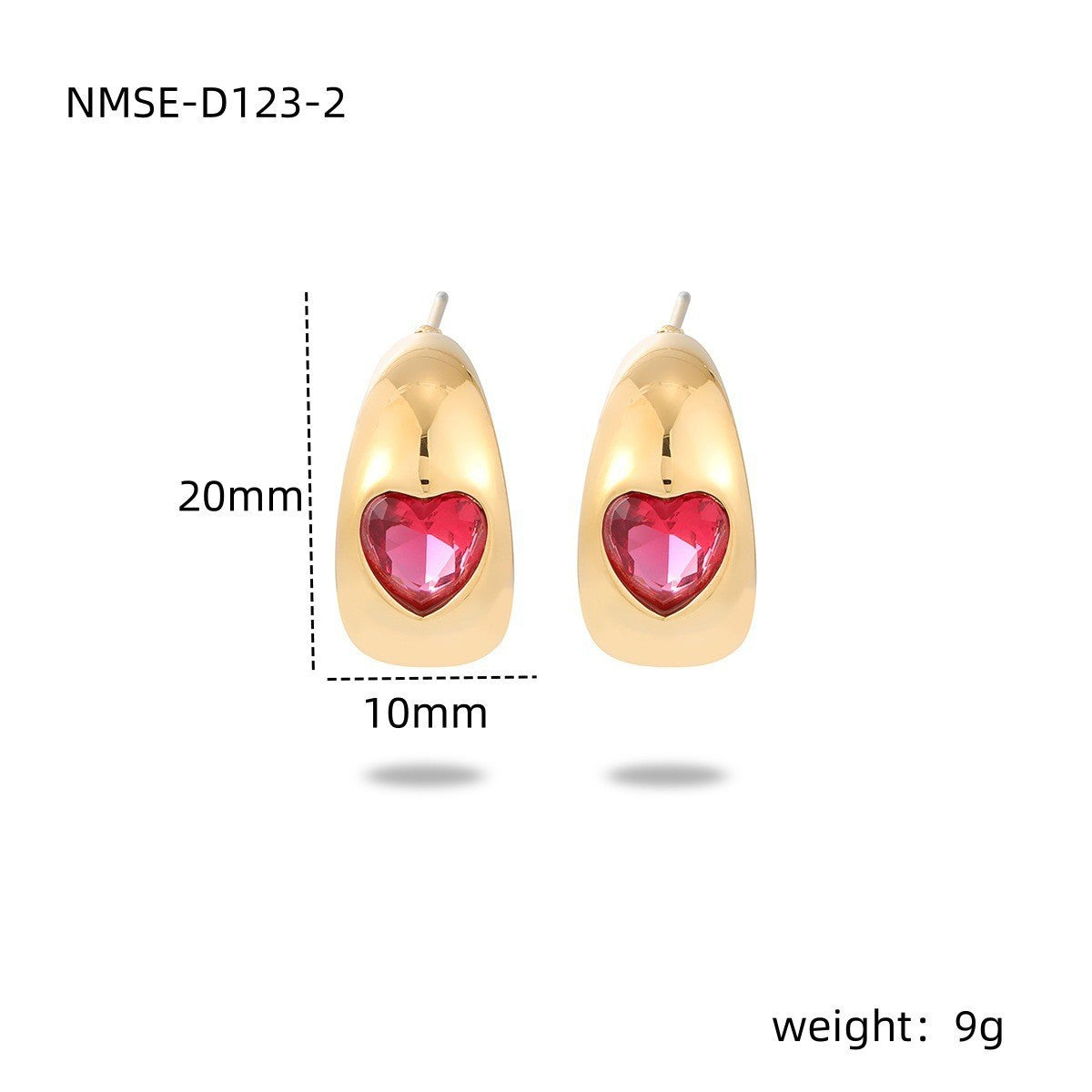 Wholesale Stainless steel heart-shaped zircon earrings and necklace