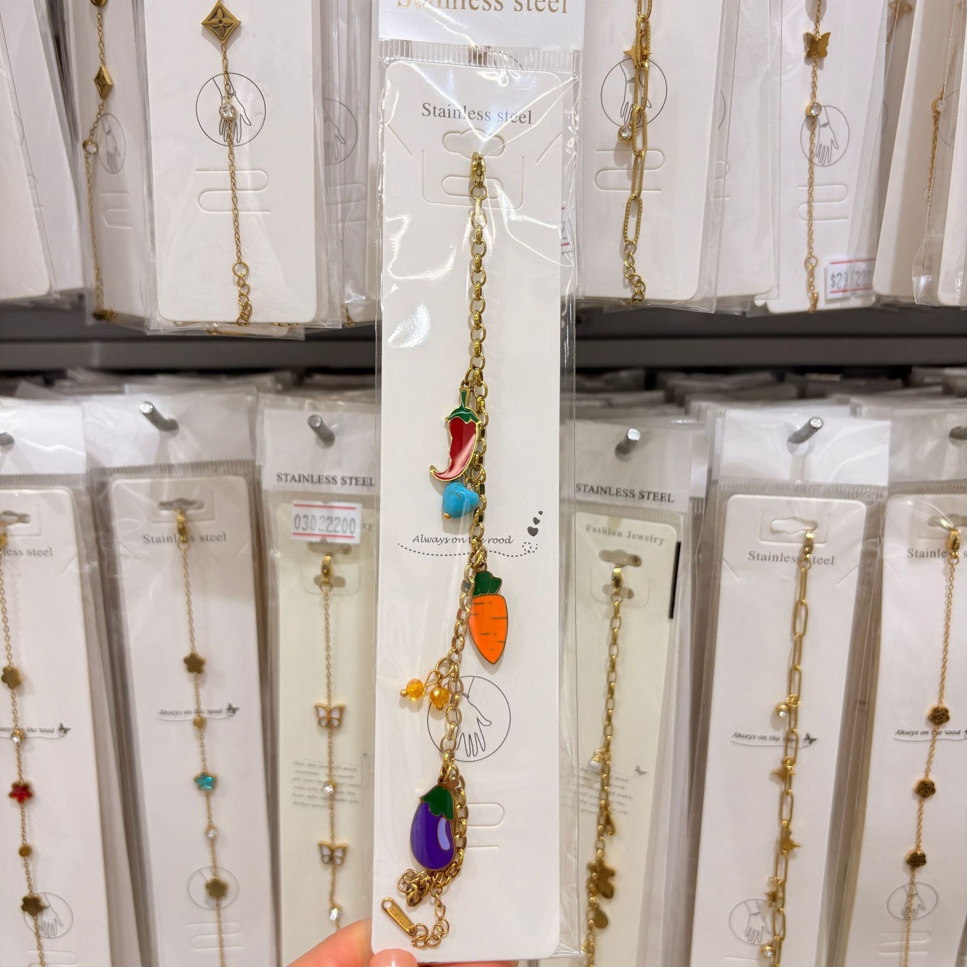 Wholesale Fashion Double Layer Titanium Steel Fruit Bracelet Gold-Plated Chic Gift