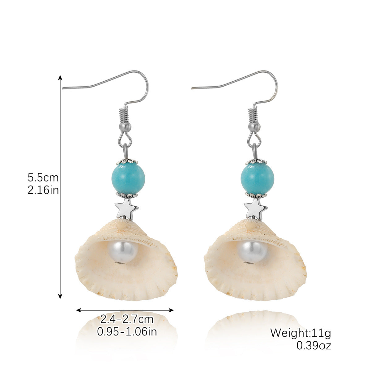 Wholesale Ocean Style Earrings Natural Stone Earrings Set Pearl Shell Earrings ACC-ES-ManYi003