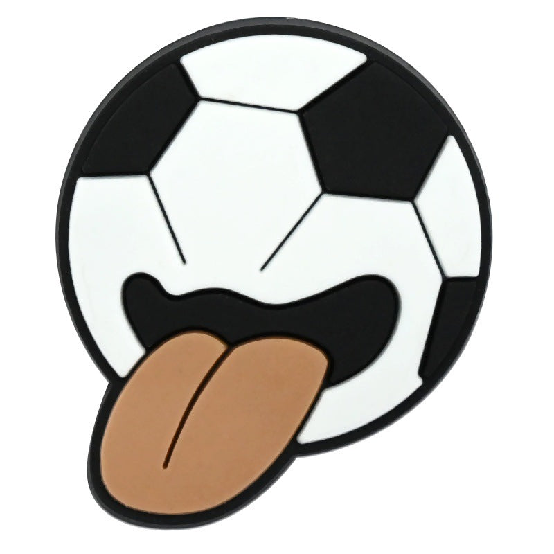 Wholesale Soft PVC Football Shoe Charms For Sandals Removable Shoe Flower Decor Casual Resale Accessory