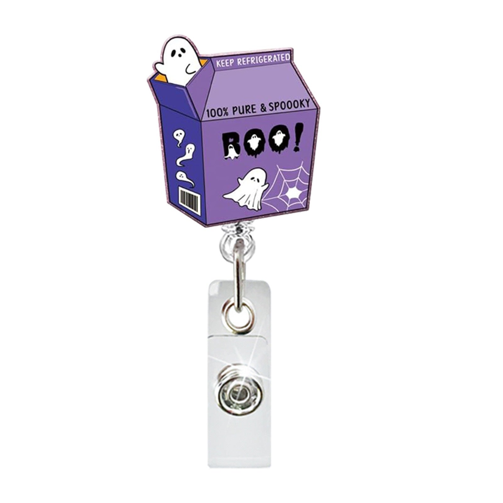 Wholesale Halloween Ghost Series Acrylic Retractable Rotating Badge Keychain
