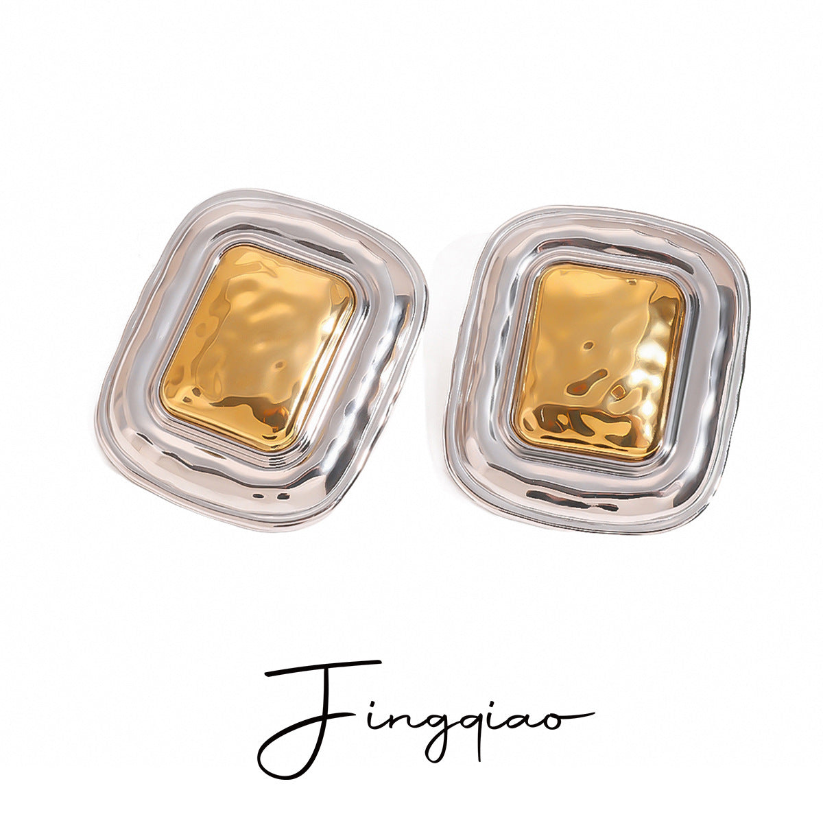 Wholesale  Stainless Steel Square Geometric Earrings  Exaggerated Earrings