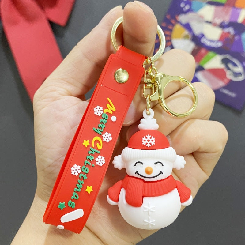 Wholesale PVC Soft Rubber Creative Christmas Old Man Christmas Tree Keychain ACC-KC-WuY002