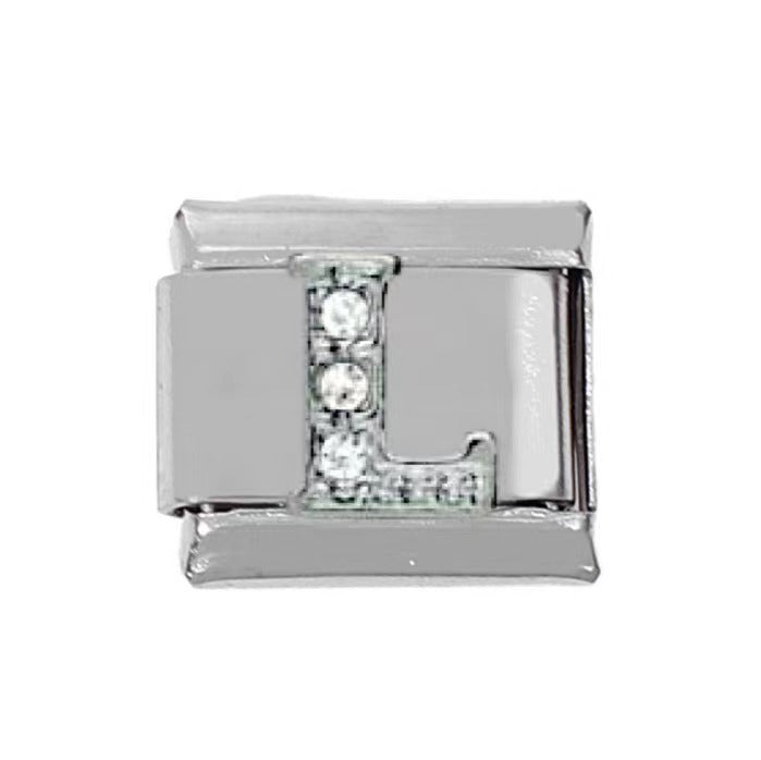 Wholesale 5pcs Italian Charm Bracelet Charm Module Stainless Steel Letter Bracelet 9mm DIY Pattern Free Stitching Detachable Composable Bracelet ACC-BT-DaLiang022