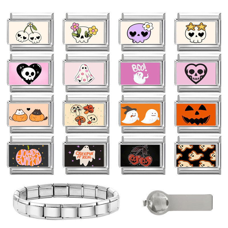 Wholesale -Themed Stainless Steel Creative Modular Bracelet for DIY Jewelry Accessory