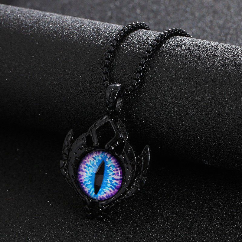 Wholesale Titanium Steel Retro Personality Devil's Eye Alloy Eye Pendant Design  Clavicle Chain