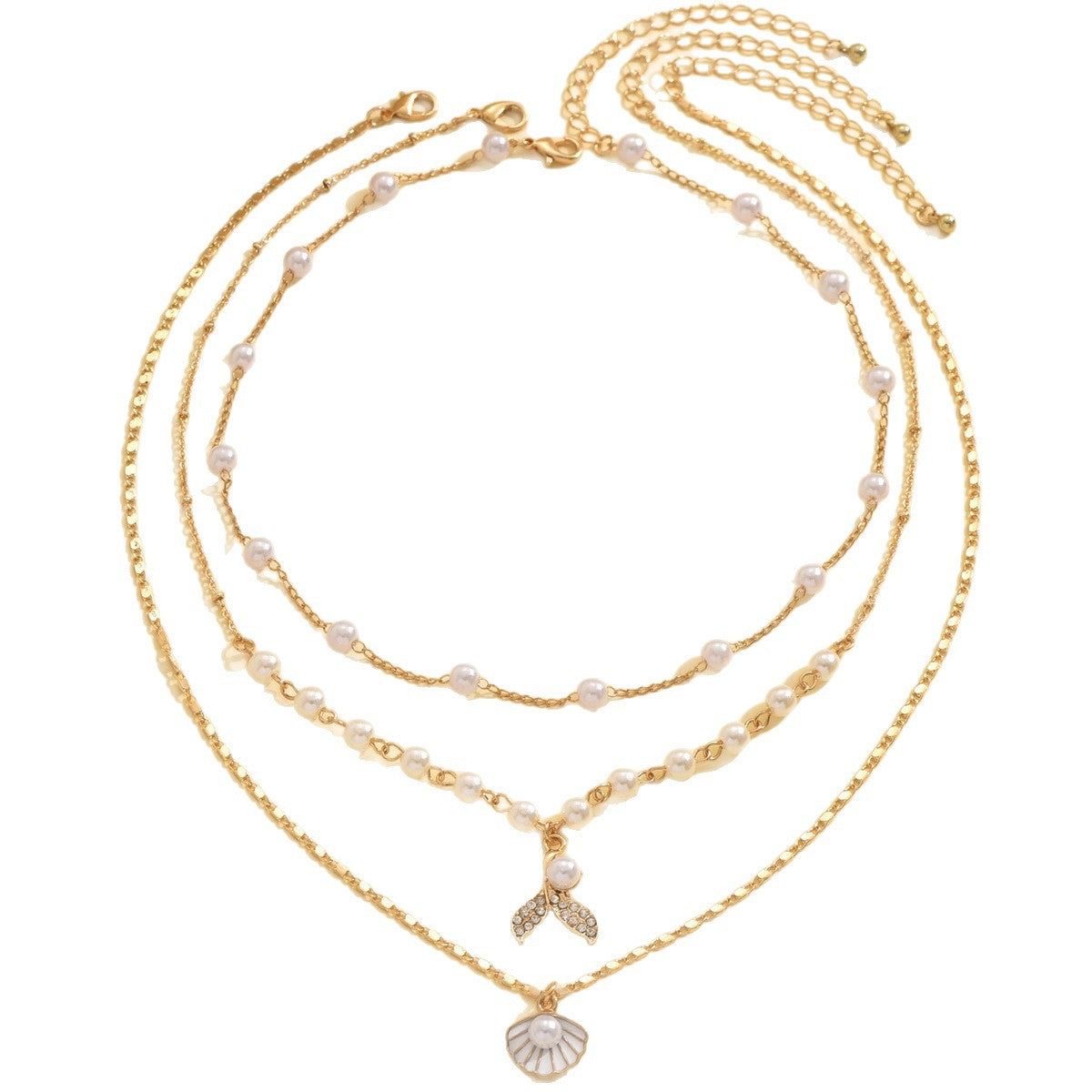 Wholesale mermaid tail shell pendant necklace