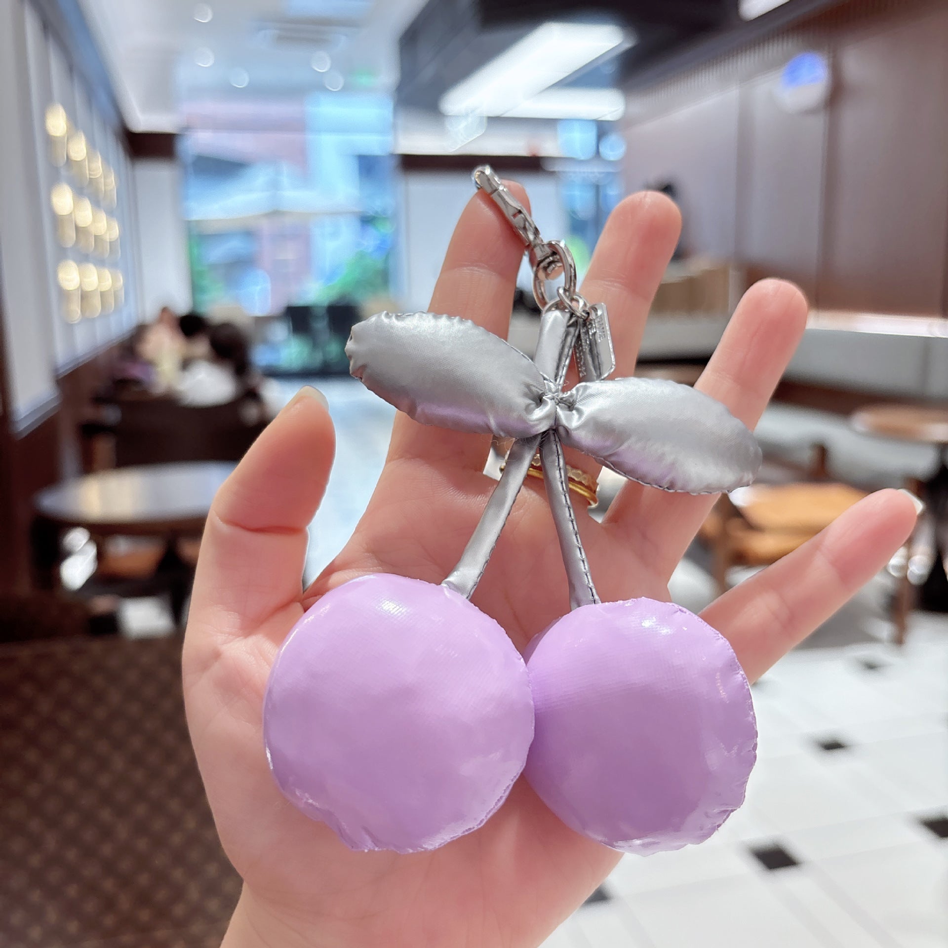 Wholesale PU-filled cherry pendant CCD keychain