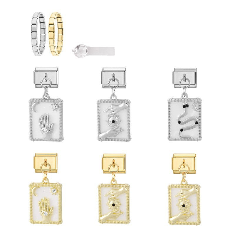 Wholesale Italian Charm Bracelet 9mm DIY Splicing Cute Creative Stainless Steel Composable Bracelet