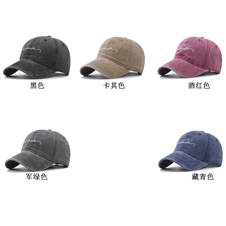 Wholesale Distressed Embroidered Letter Baseball Cap Cotton Adjustable Black Hat Fashion Accessory Gift Boutique Resale