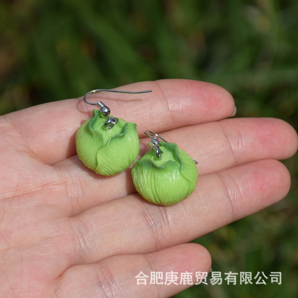 Wholesale  Stereo Cabbage Cabbage Earrings