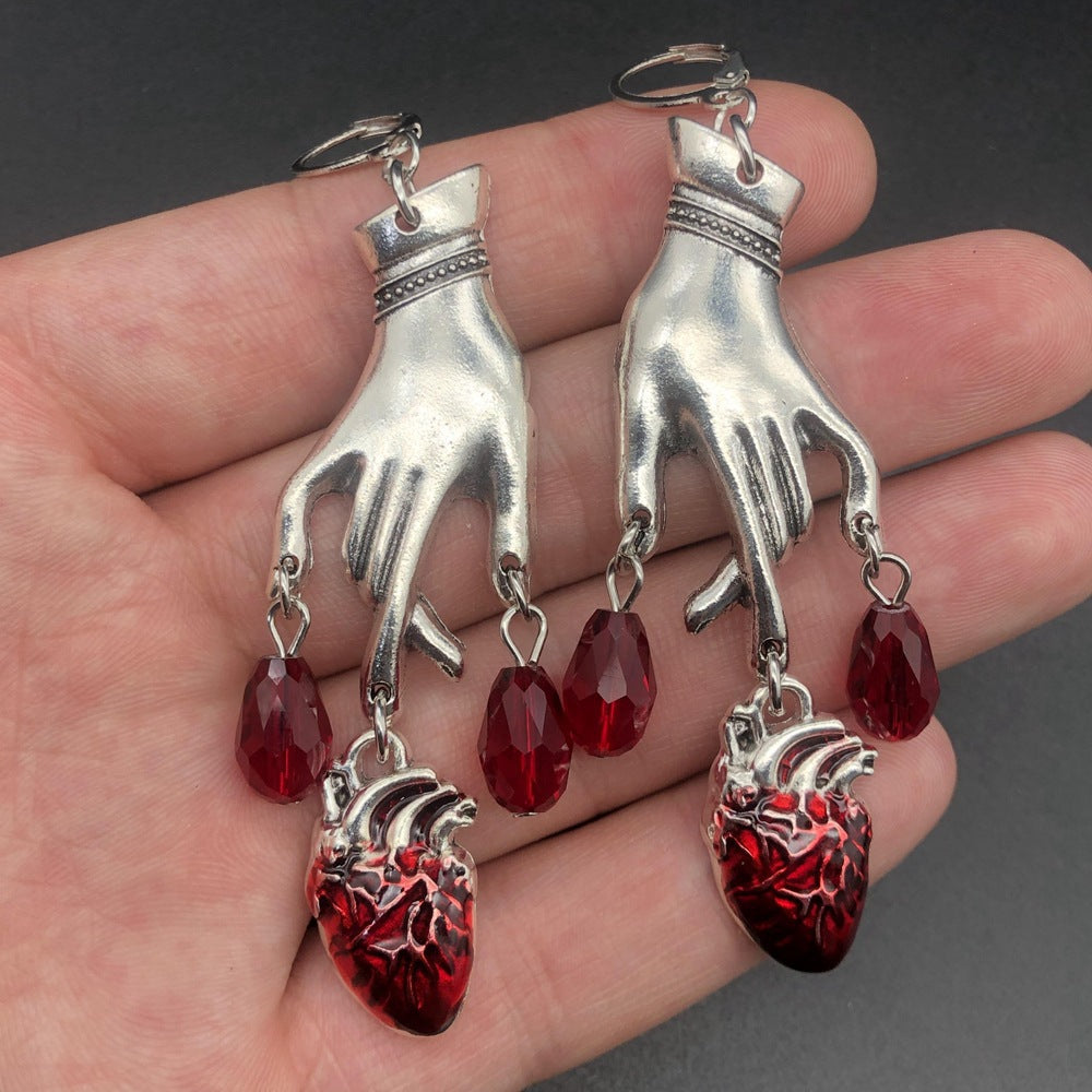 Wholesale Vintage Water Drop Ruby Hand Earrings ACC-ES-MLR007