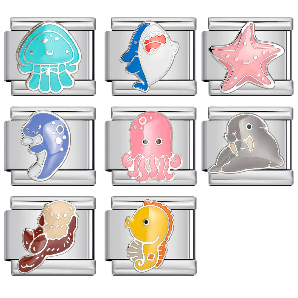 Wholesale Ocean Animal Themed Stainless Steel DIY Charm Bracelet,  Fashion Accessory Gift