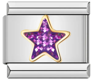 Wholesale Italian Charm Bracelet 9mm DIY Splicing Removable Purple Element Stainless Steel Composable Bracelet