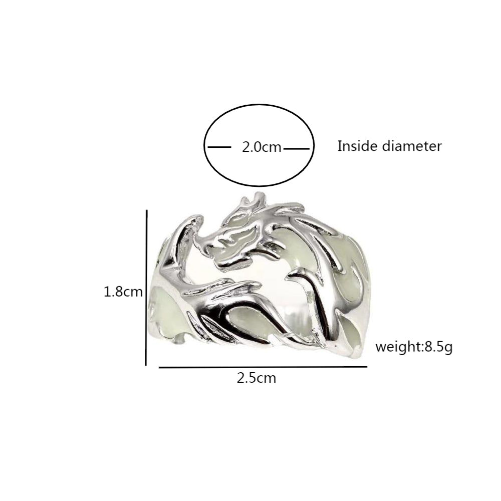 Wholesale  Luminous Flying Dragon Retro Men' s Ring