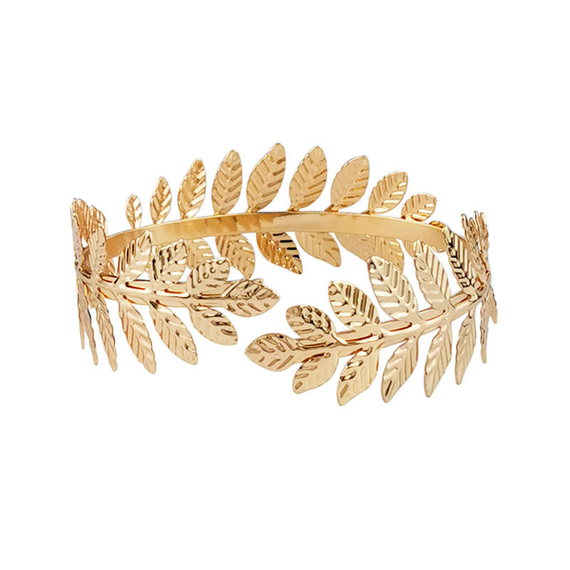 Wholesale  personality temperament leaf head hoop leaf bracelet tassel arm ring