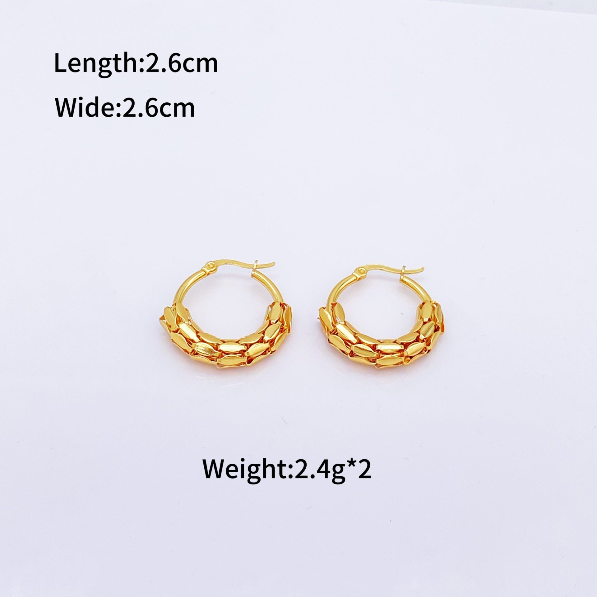 Wholesale Stainless Steel Titanium Steel Circle Halfnet  Earrings