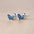 Wholesale  blue oil dripping butterfly screw earrings