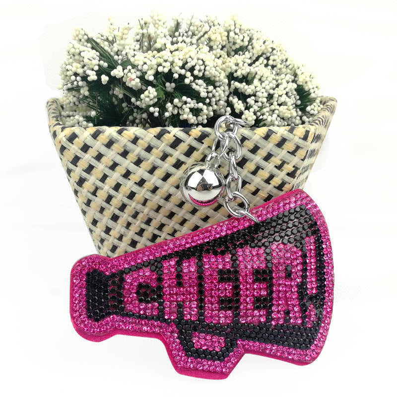 Wholesale creative velvet diamond English letter keychain