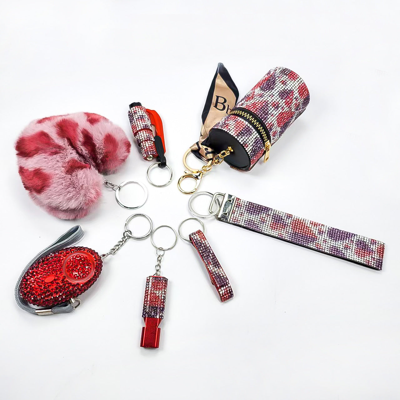 Wholesale  Colorful Outdoor DIY Keychain 7-piece Set Jewelry Accessories Keychain