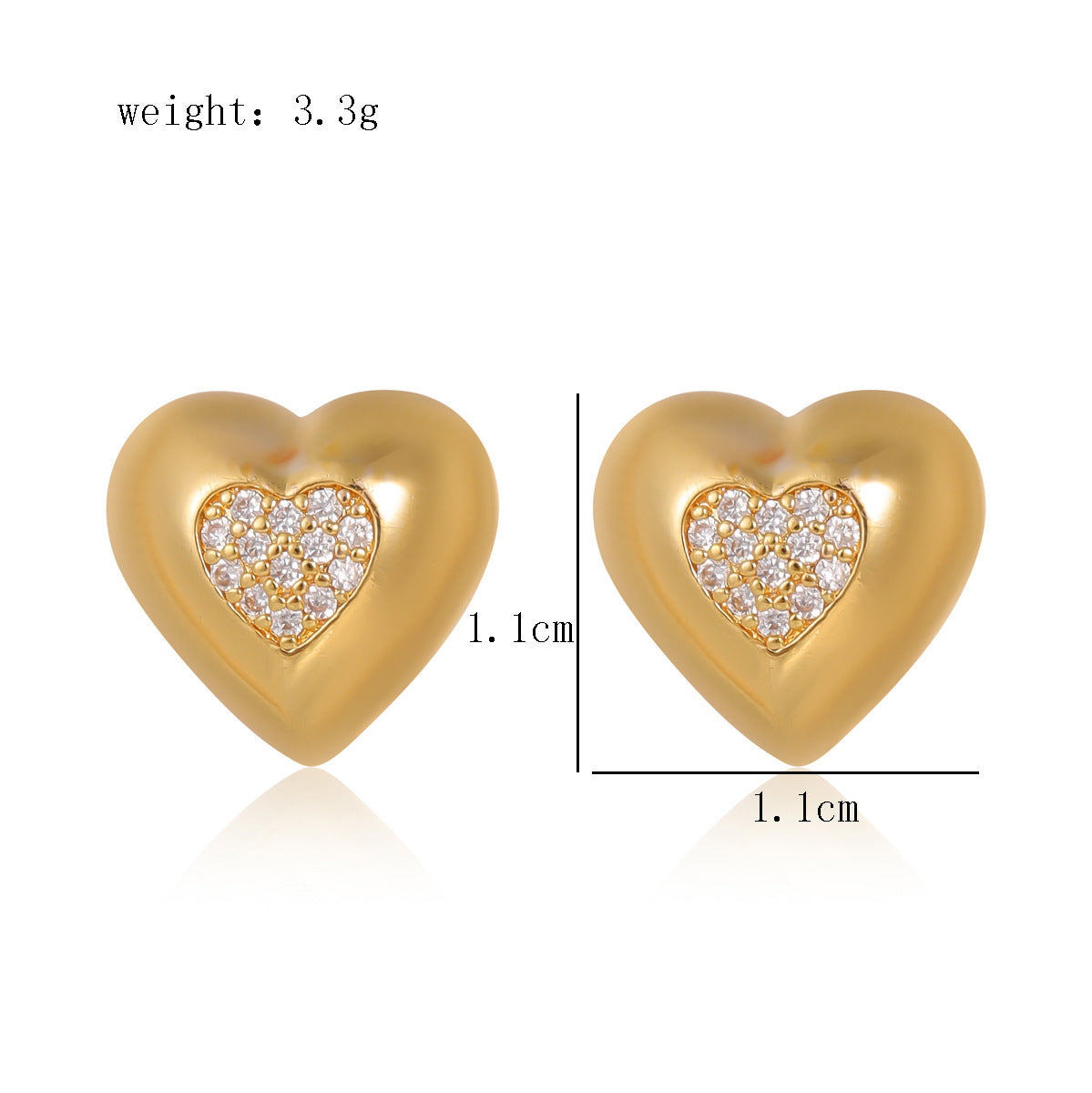 Wholesale  love diamond alloy earrings