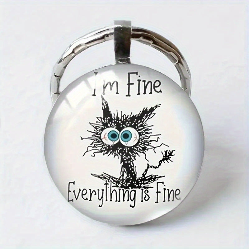 Wholesale Cat Time Gem Zinc Alloy Keychain Cute Retro Keychain ACC-KC-Yunz001