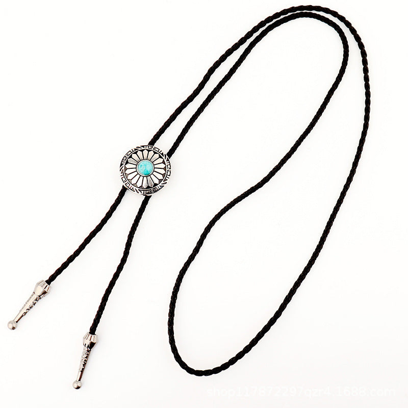 Wholesale Vintage Chrysanthemum Gemstone Turquoise Necklace