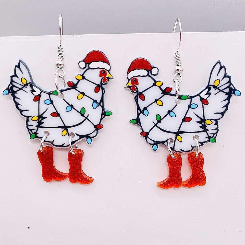 Wholesale Christmas Snowflake Santa Candy Snowman Acrylic Earrings