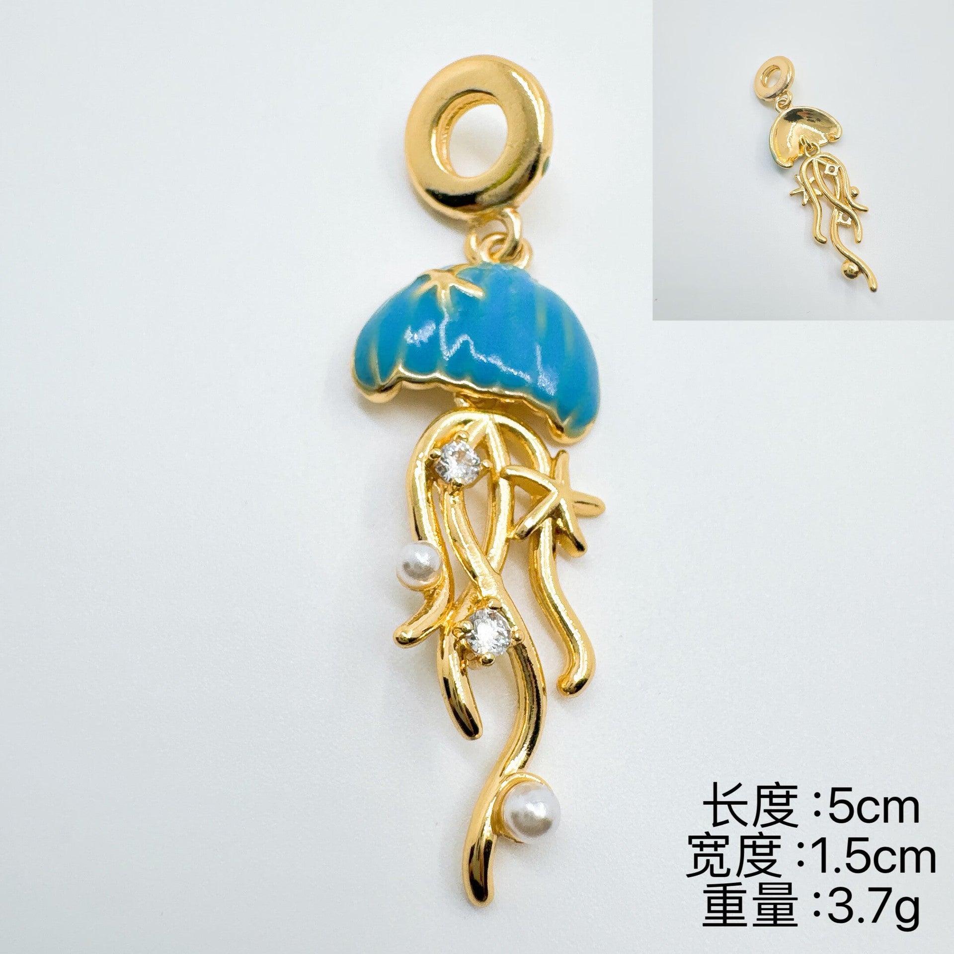 Wholesale Trendy Jellyfish Pendant Necklace Gold Plated Fashion Accessory