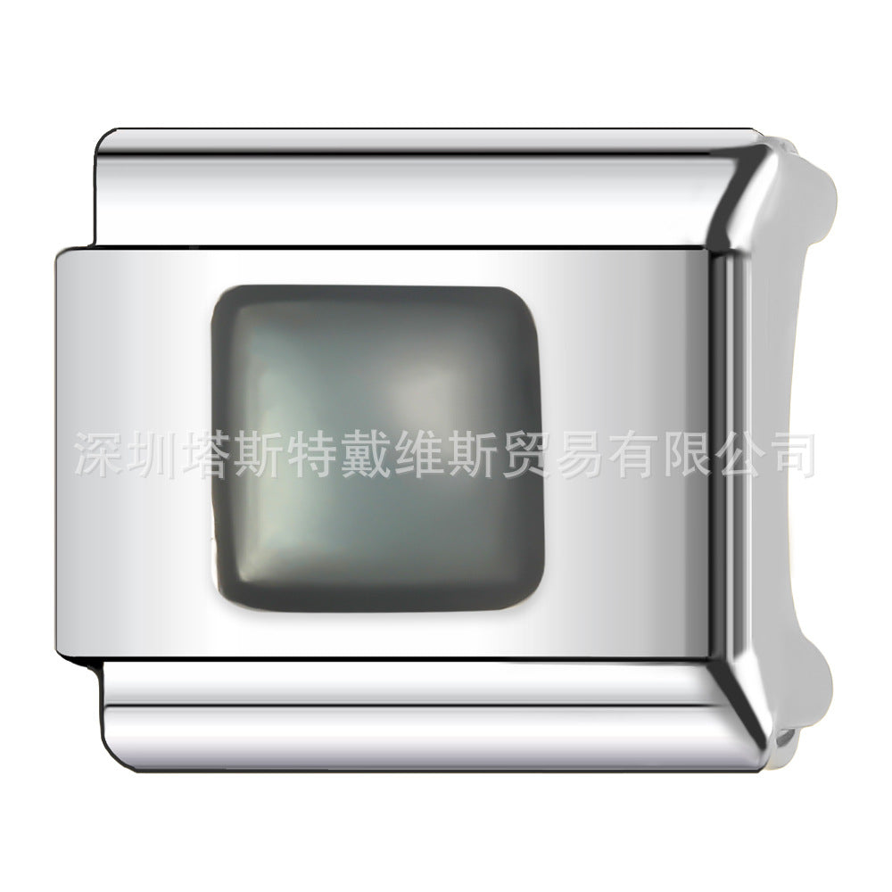 Wholesale 9mm Italian Charm Starter Bracelets DIY square Single Section Creative Stainless Steel Composable Bracelet