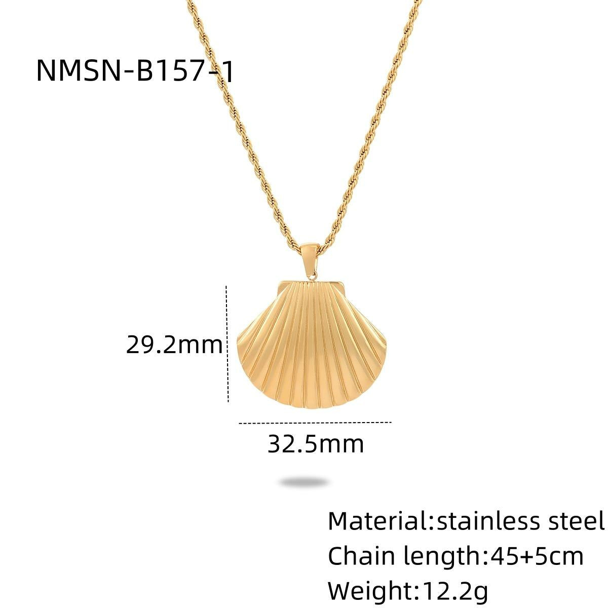 Wholesale marine shell Pearl stainless steel necklace suit