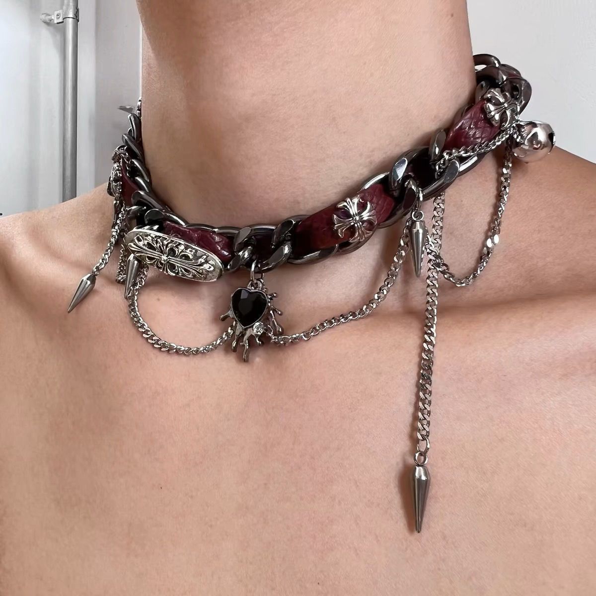 Wholesale Gothic Punk Butterfly Tassel Necklace Collarbone Chain Fashion Jewelry Boutique Resale