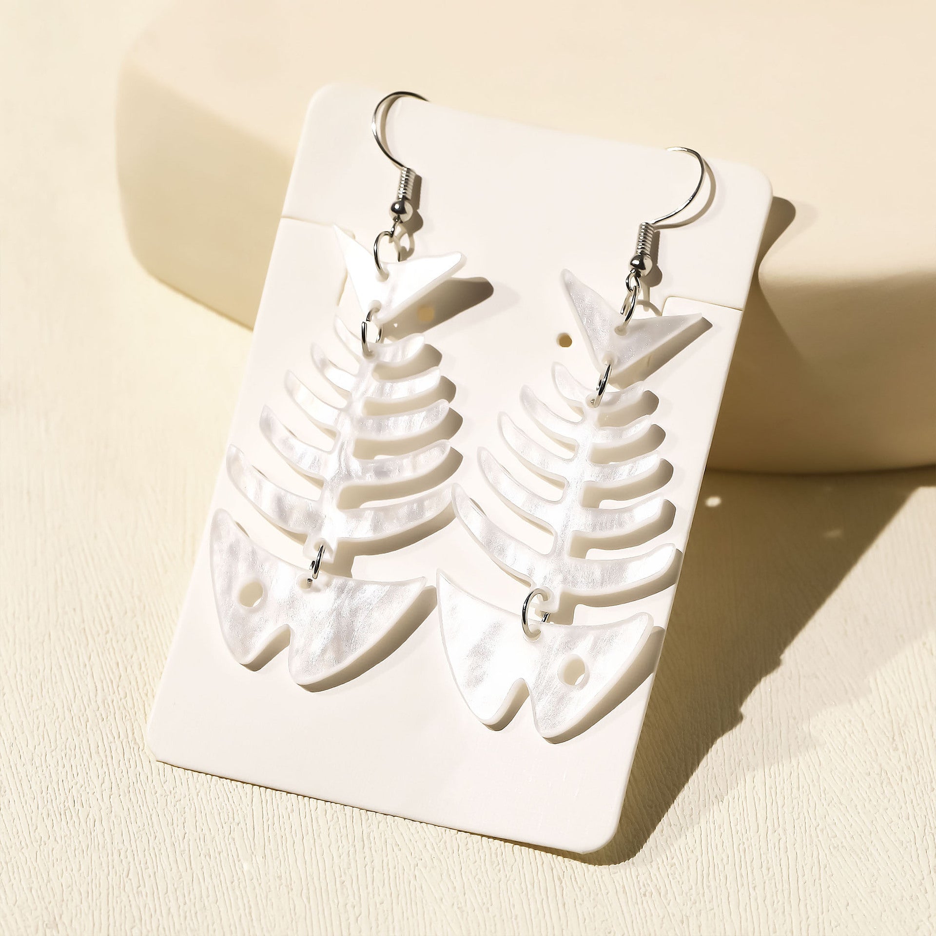 Wholesale Acrylic earrings fishbone shape earrings