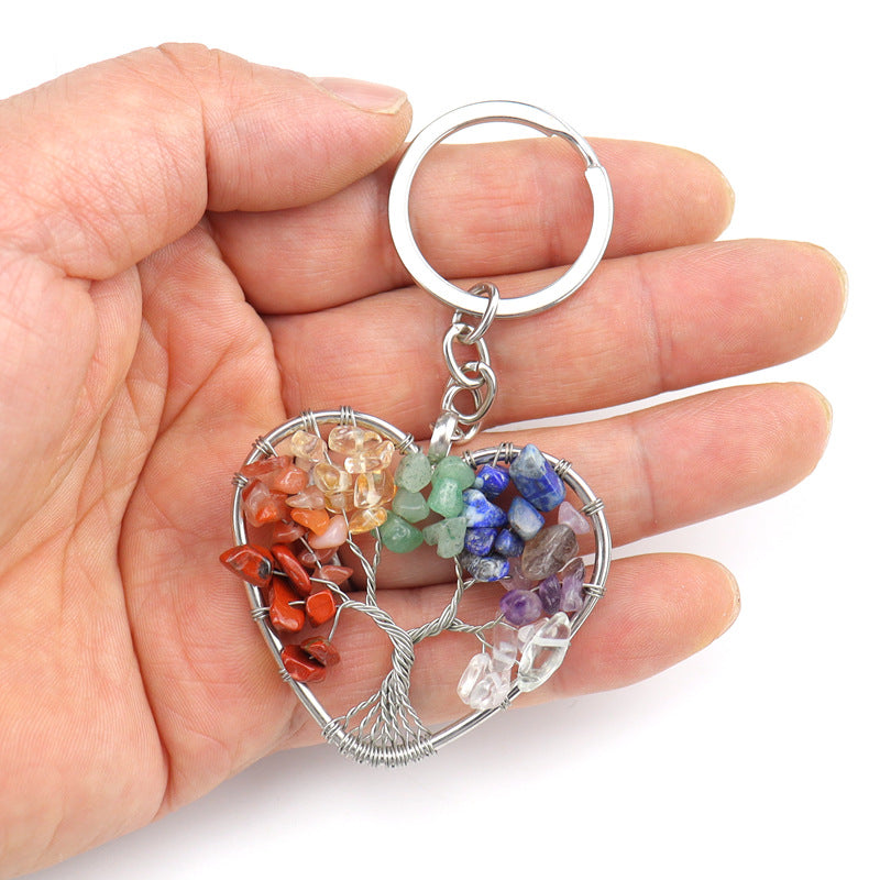 Wholesale Chic Crystal Heart Tree Keychain Pendant,  Decorative Bag Charm for Graduation Gift