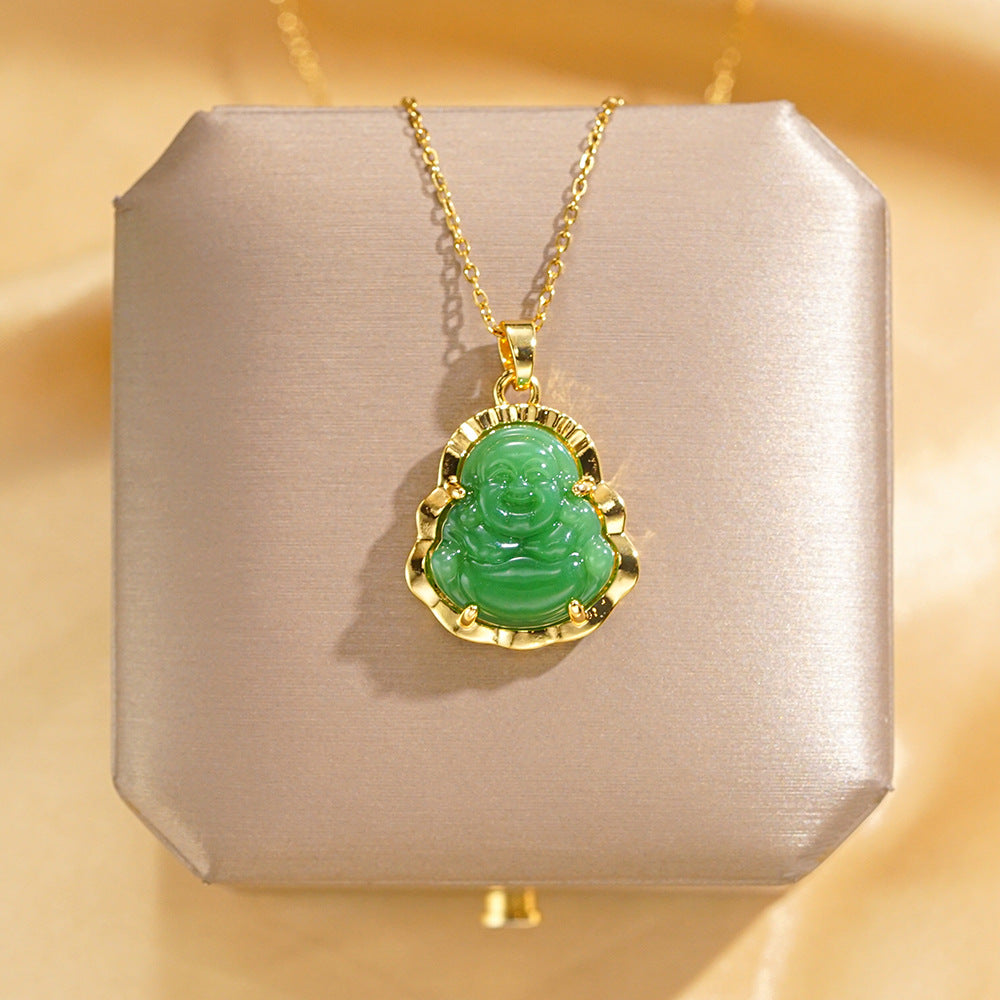 Wholesale Electroplated Micro-diamond-studded Titanium Steel Necklace ACC-NE-Qingyan004