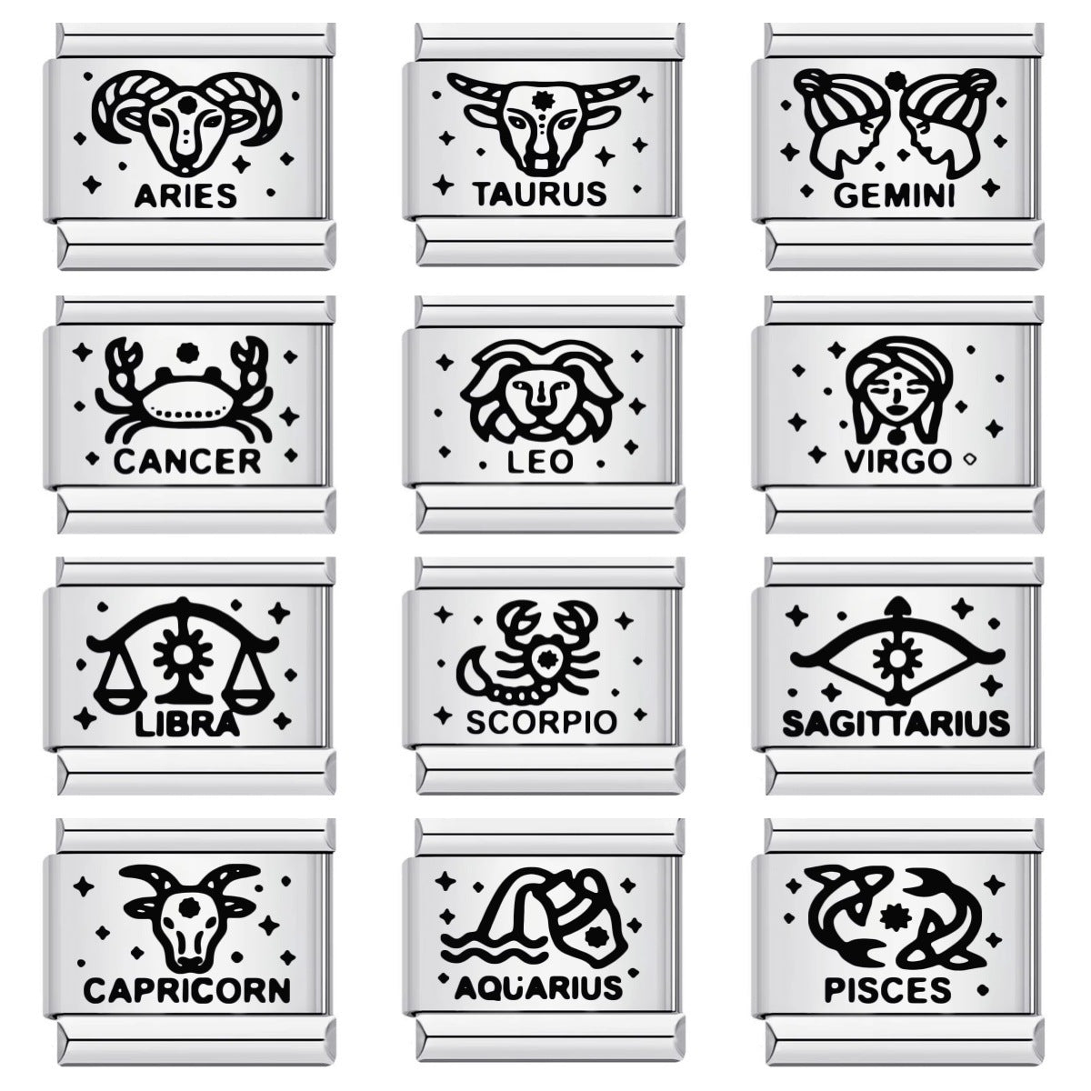 Wholesale Zodiac Element Stainless Steel Modular Bracelet DIY Jewelry Accessory