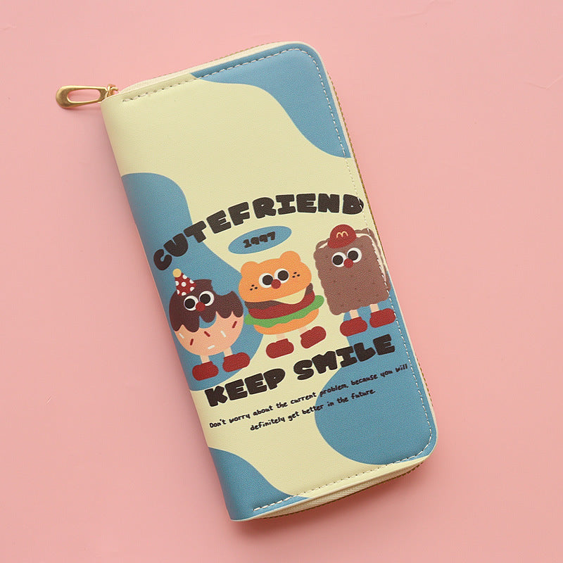 Wholesale Cute Cartoon Hamburger Pattern Long Zipper Wallet ACC-WT-Jumei001