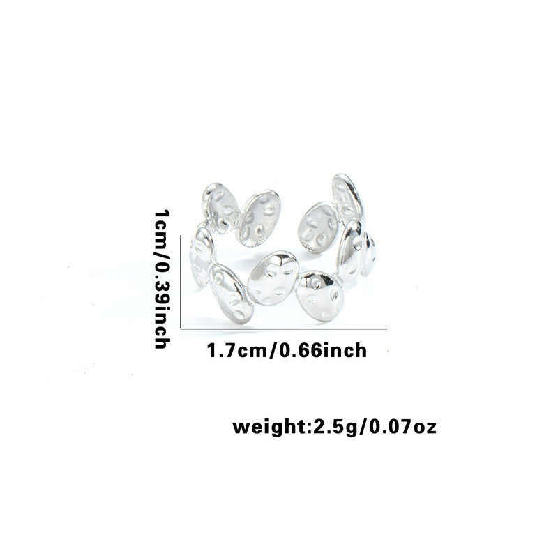 Wholesale Geometric Asymmetrical Heart Titanium Steel Ring Chic Boutique Resale