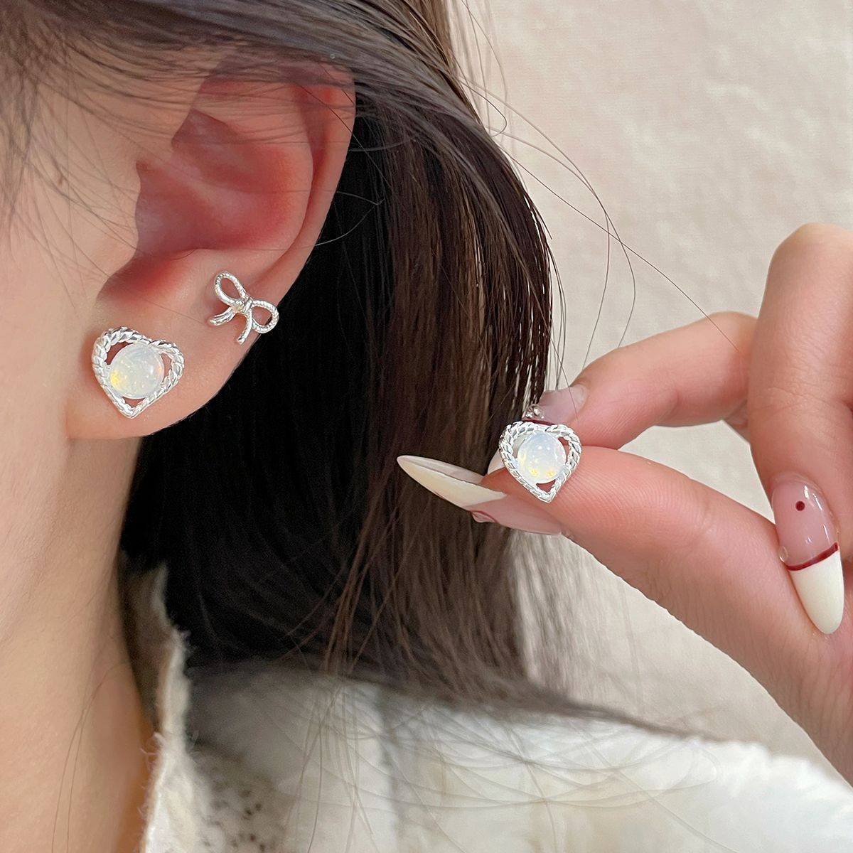 Wholesale Exquisite and Compact Mini Earring Set Silver Needle Earrings Simple Small Earrings