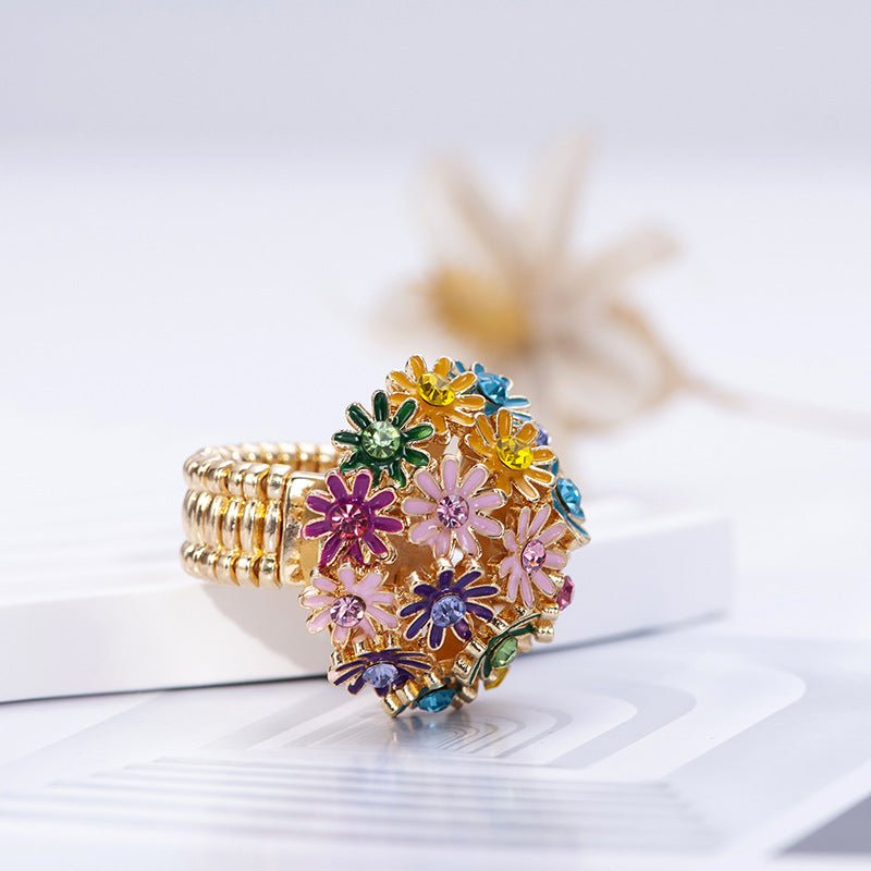 Wholesale Electroplated Alloy Vintage  Cluster Ring