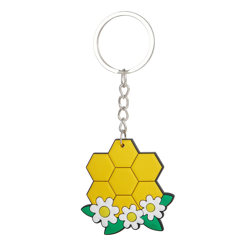 Wholesale PVC cartoon bee keychain