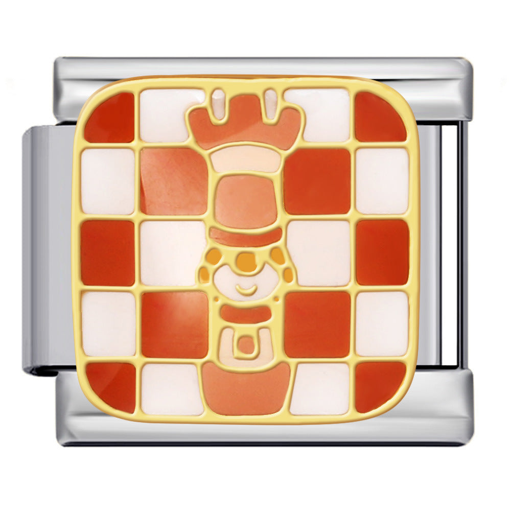 Wholesale Italian Charm Bracelet 9mm DIY Splicing Chess Series Stainless Steel Composable Bracelet