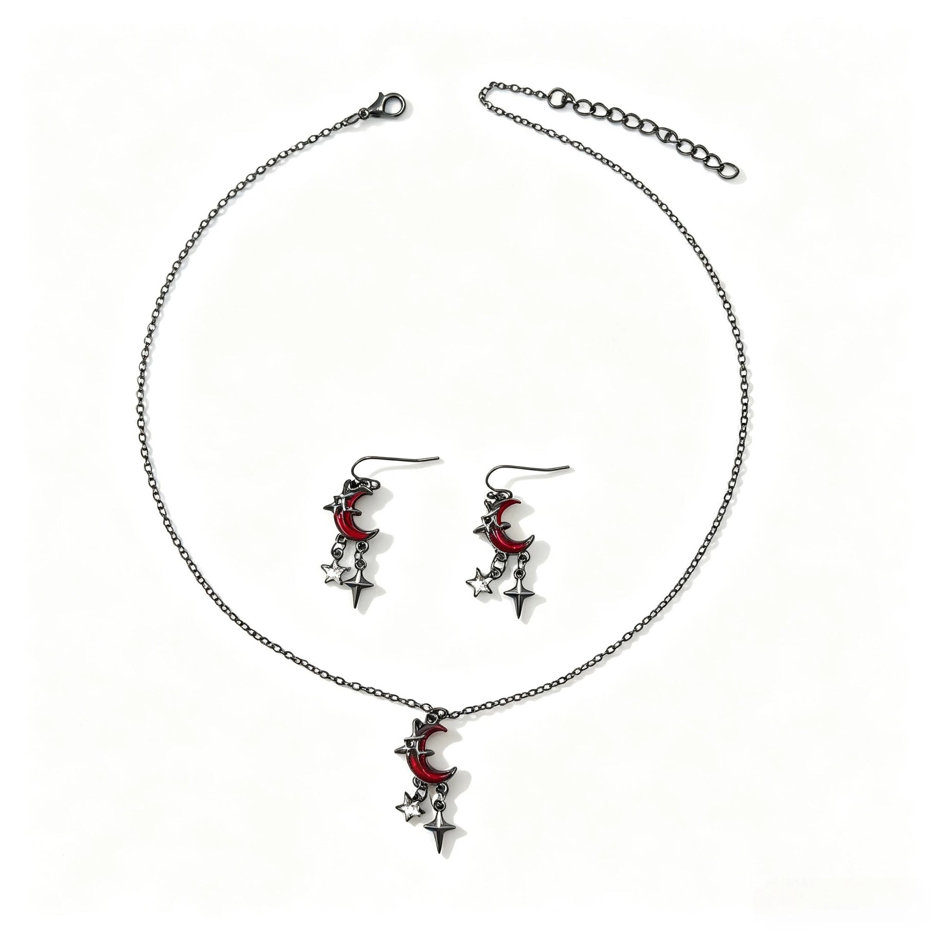Wholesale Zinc Alloy Electroplated Gothic  Necklace Earrings Set Trendy Jewelry Accessory Gift Boutique Resale
