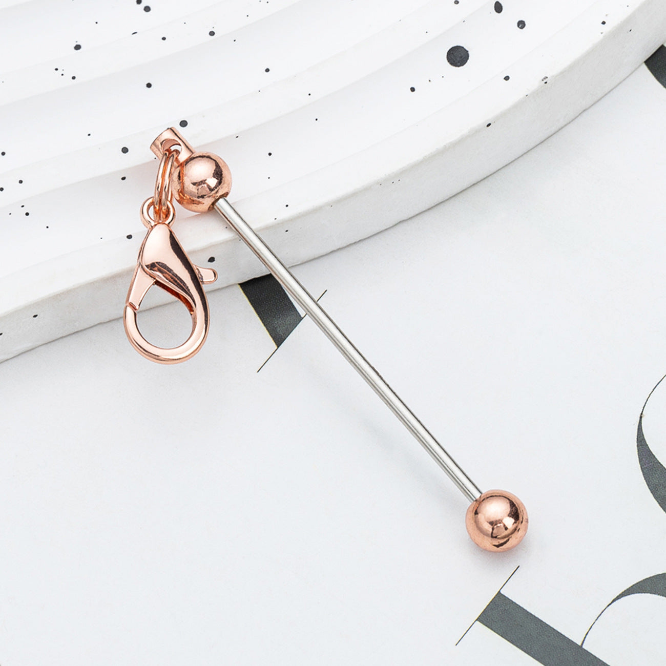 Wholesale Mini beaded candy-colored metal keychain