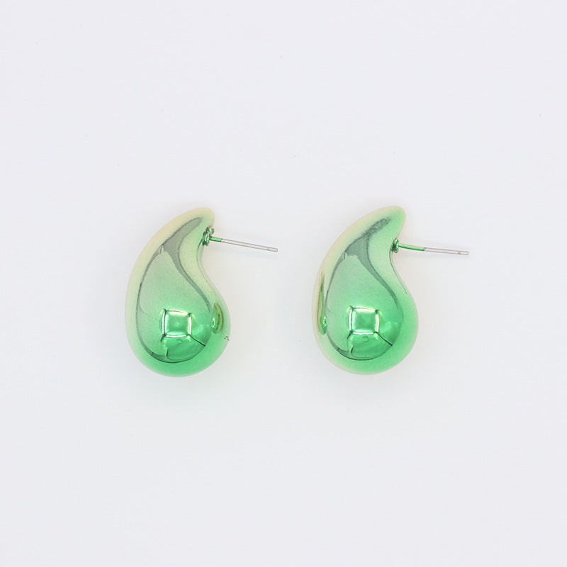 Wholesale  large water drop electroplated acrylic earrings