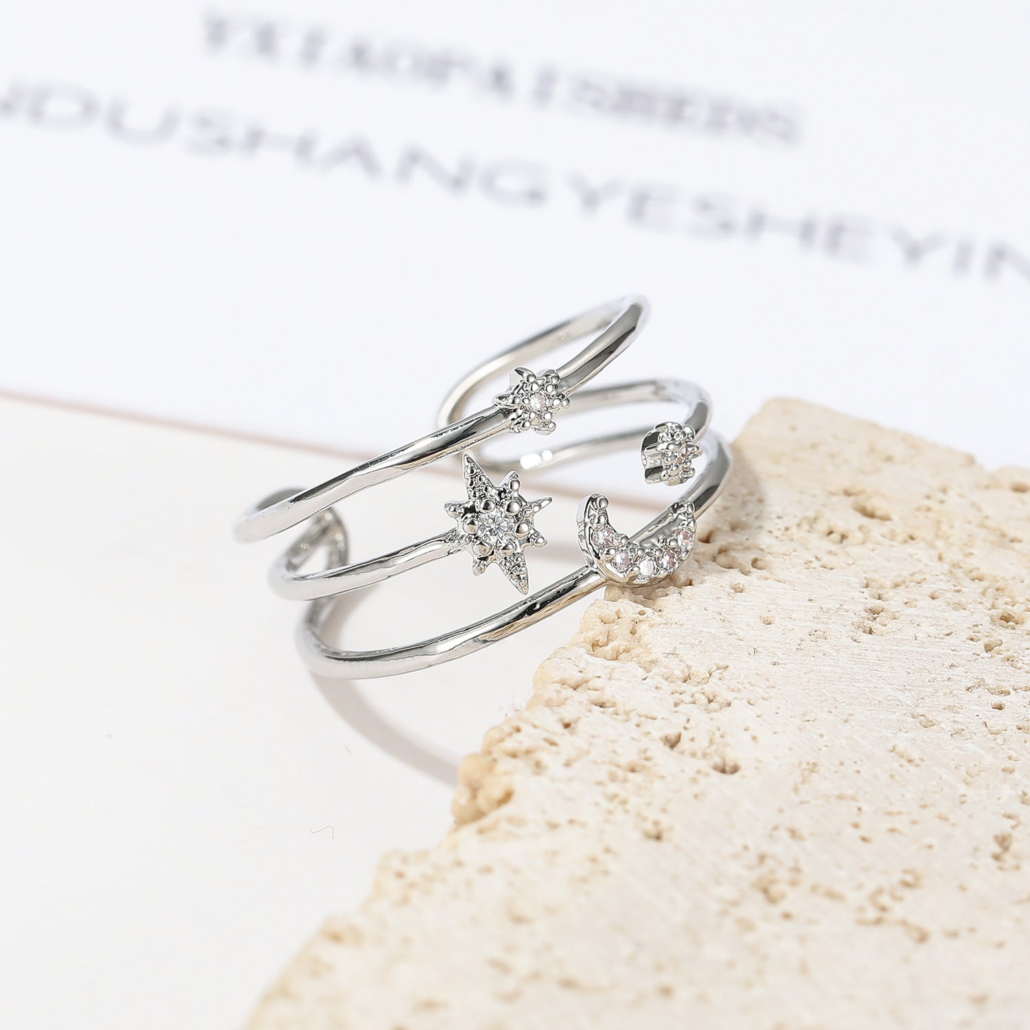 Wholesale Stars and Moon Stacked Ring
