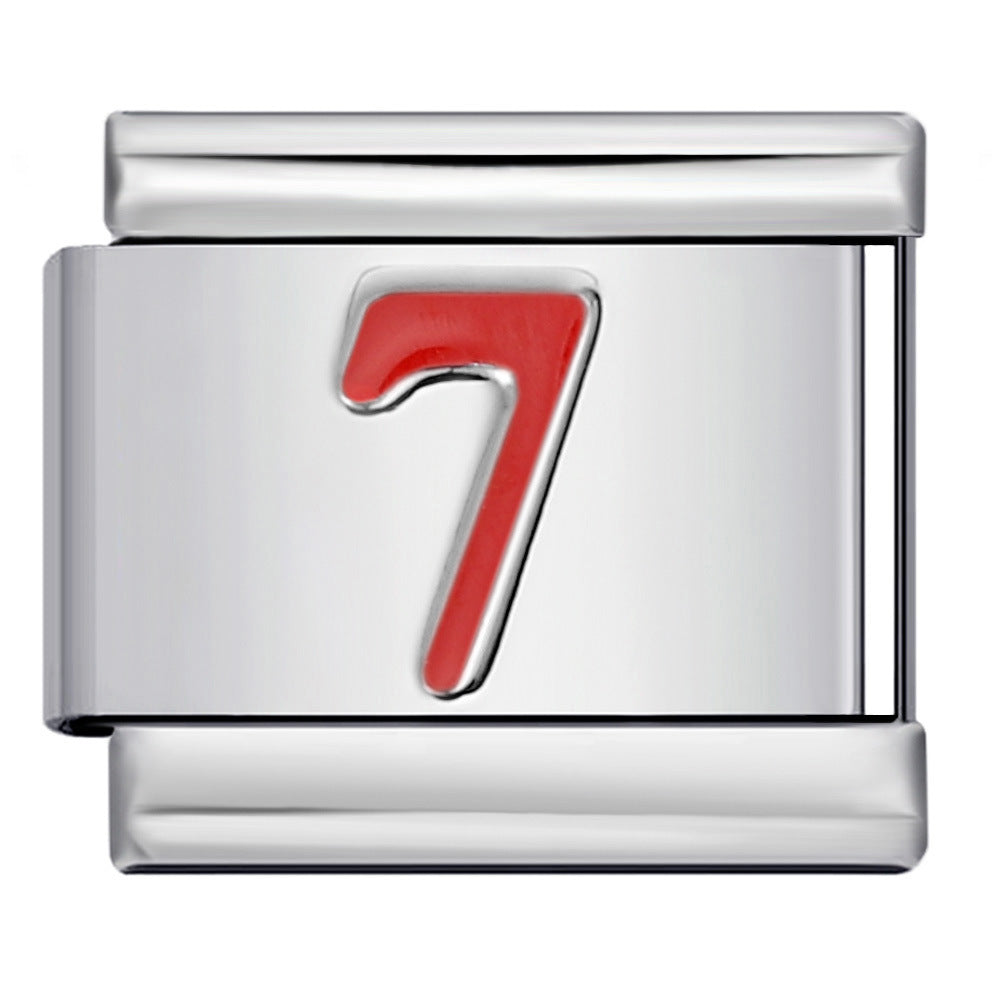 Wholesale Italian Charm Bracelet 9mm DIY Splicing Removable Colorful Arabic Numerals Stainless Steel Composable Bracelet