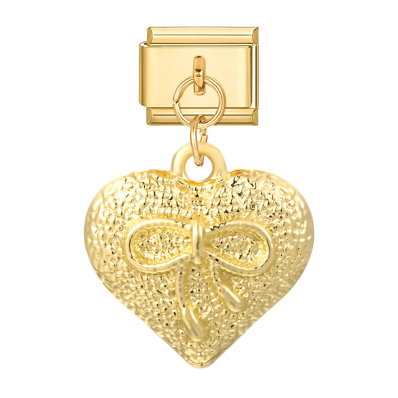 Wholesale Italian Charm Bracelet 9mm DIY Splicing Heart Pendant Stainless Steel Composable Bracelet